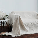Axyaa Knitted Sofa Blanket with Tassel - Versatile Spring/Autumn Throw