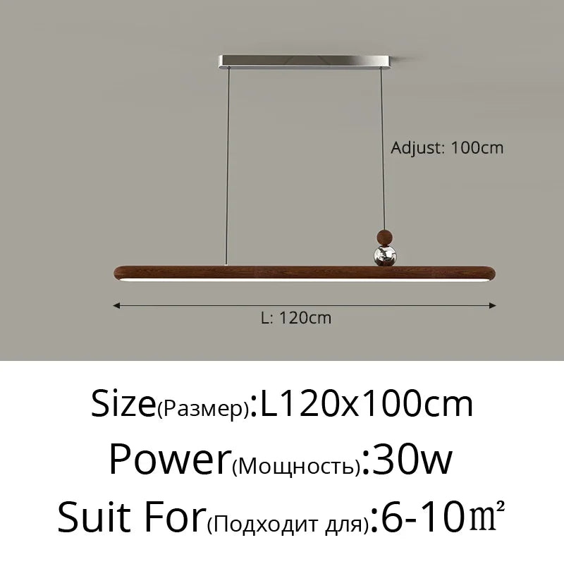 Axyaa Wood Chandelier: Minimalist High-End Pendant Lamp for Living Room