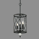 Axyaa Retro Industrial Crystal Pendant Lamp - Black Gold Vintage Chandelier