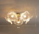 Axyaa Nordic Glass Flower Pendant Light for Home Decor and Restaurant Ambiance