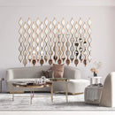 Axyaa Gold Mirrored Wall Decor Set: 5 Long Skinny Mirrors, Living Room Decor