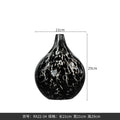 Axyaa Glass Vase: Black White Ink High End Big Belly Small Mouth Home Decor