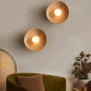 Axyaa Round Wooden Wall Lamp for Stylish Home Decor