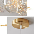 Axyaa Modern LED Glass Chandelier Gold Pendant Lighting for Home Decor