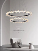 Axyaa Modern Minimalist Water Ripples LED Chandelier Ring Pendant Lights
