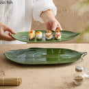 Axya Leaf Ceramic Dinner Plate Sushi Snack Tray Salad Bowl Fruit Plate