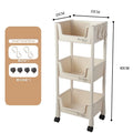Axyaa 3-Tier Rolling Utility Cart: Kitchen Storage Organizer with Lockable Wheels and Multifunction