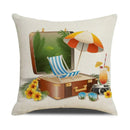 Axyaa Summer Farmhouse Linen Pillow Cover 45x45cm Beach Vacation Home Decor