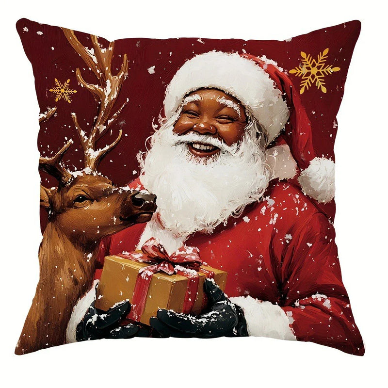 Axyaa Christmas Pillowcase: Santa Claus Snowman Design for Home Sofa Decoration