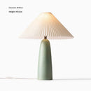 Axyaa Green Ceramic Table Lamp, Minimalist Design for Bedside & Study