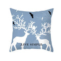 Axyaa Reindeer Print Cushion Cover: Nordic Modern Geometric Design for Home Sofa.
