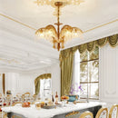 Axyaa Brass Crystal Chandelier for Villa Hall Hotel French Living Room
