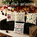 Axyaa Merry Christmas Patterned Pillowcase for Sofa, Bedroom, Car - Rectangular Back Cushion