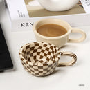 Axyaa Irregular Flower Ceramic Coffee Cup Milk Tea Breakfast Mug Drinkware