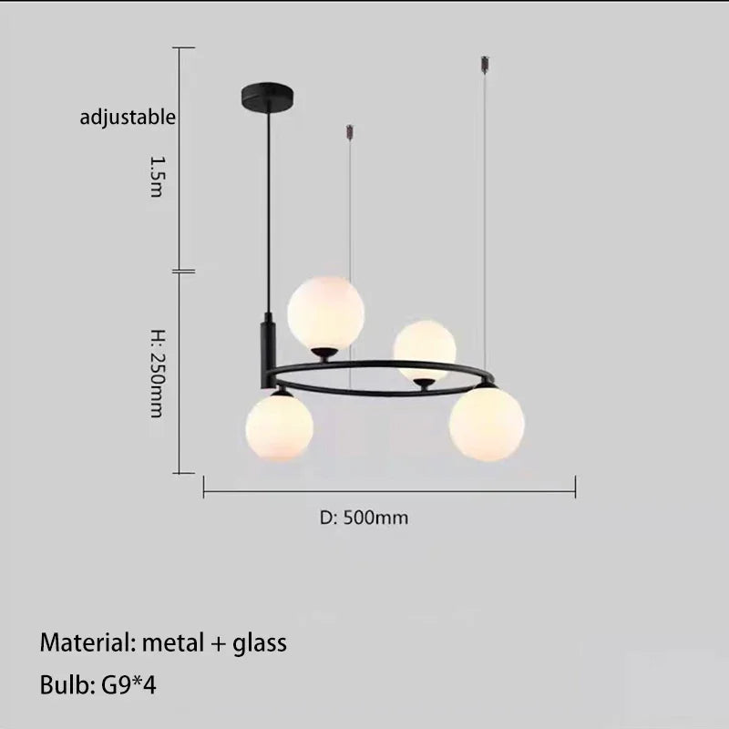 Axyaa Nordic Personality Pendant Light Molecular Dining Room Hanging Lamp