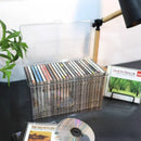 Axyaa Acrylic CD Record Game Cartridge Storage Box with Cover, Transparent Organizer