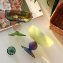 Axyaa Colorful Dessert Glass Cup: Heat-Resistant Stemmed Bowl