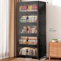 Axyaa Foldable Multi-Layer Storage Box with Double Doors: Organize Drinks, Snacks, Toys, and Daily Items