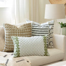Axyaa Boho Knot Cotton Woven Cushion Cover for Home Decoration in Thick Texture