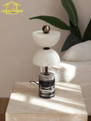 Axyaa Marble Table Lamp: Modern LED Desk Light for Home, Hotel, Study & Office