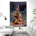 Axyaa Christmas Tree Tapestry Wall Hanging Holiday Decoration
