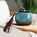 Axya Persimmon Tea Storage Jar with Cover - Small Sealed Ceramic Canister