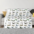 Luxury Axyaa WW2 Airplanes Throw Blanket - Warm, Fluffy Decor for Aviation Enthusiasts