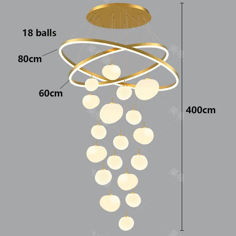 Axyaa Staircase Chandelier Pendant Light for Modern Home Decor & Indoor Lighting