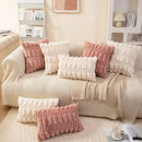 Axyaa Soft Plush Cushion Cover in Pink Ivory for Cozy Home Decor