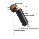 Axyaa Wabi Sabi Black Travertine Stone LED Wall Lamp Hose Adjustable Arandela