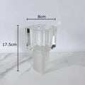 Axyaa Geometric Glass Vase with Artificial Flowers - Modern Decor & Crystal Vases