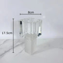 Axyaa Geometric Glass Vase with Artificial Flowers - Modern Decor & Crystal Vases