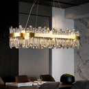 Axyaa Smoke Grey Crystal Chandelier: Luxury LED Hanging Lamp for Home Decor