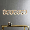 Axyaa Minimalist Gold Acrylic Circle Pendant Chandelier-Lustre Fixture