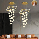 Axyaa Modern LED Staircase Chandeliers for Living Room - Indoor Hanging Light