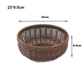 Axyaa Retro Rattan Fruit Plate | Handheld Woven Snack Basket & Candy Organizer