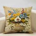 Axyaa Vintage Flower Cushion Cover 45x45cm Square Pillow Case Nostalgic Design