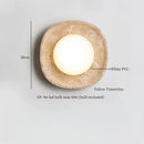 Axyaa Vintage Wabi Sabi LED Wall Lamp Yellow Travertine Pull Chain Switch