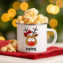 Personalized Deer Christmas Enamel Cups Custom Name Hot Cocoa Sibling Mug Axyaa