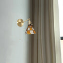 Axyaa Vintage Glass LED Tiffany Wall Lamp with Pull Chain Switch