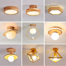 Axyaa Nordic Wood LED Ceiling Lamp - 3 Color Temperature Aisle Light