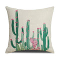Axyaa Cactus Series Green Plant Printed 45*45cm Cushion Cover - Simple Style Square Pillowcase