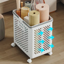 Yoga Mat Storage Basket & Collapsible Laundry Bin with Wheels by Axyaa