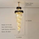 Axyaa Modern Crystal Chandelier for Villa Living Room Staircase Lighting