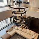 Axyaa Crystal Chandeliers: Modern LED Ceiling Hanging Light for Living Room