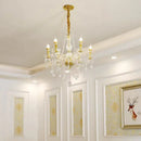 Axyaa Gold Crystal Chandelier: Vintage Industrial Style for Living & Dining Room