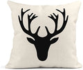 Axyaa Deer Head Silhouette Linen Pillowcase 40X40cm Home Décor