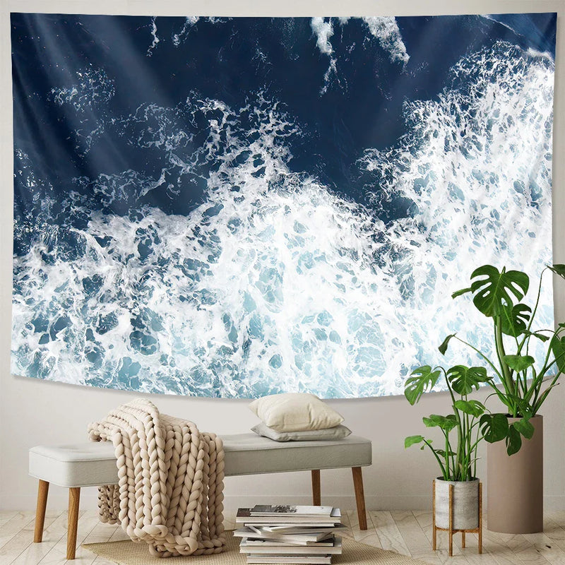 Beach Wave Landscape Tapestry for Axyaa Home Decor