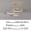 Axyaa Black Rings Pendant Light Chandelier Dimmable Remote Lamp Modern Minimalist Style