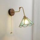 Axyaa Copper LED Wall Sconce, Amber Glass Ball, Adjustable Stair Light